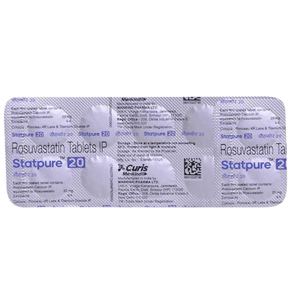 Statpure 20 Tablet 15's contains Rosuvastatin 20mg