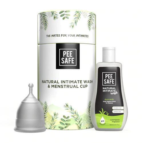 Pee Safe Menstrual Cup (L) + Natural Intimate Wash Liquid 105ml
