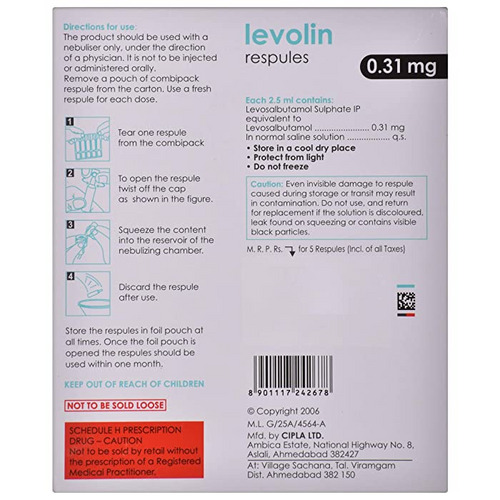 Levolin 0.31mg Respules 2.5ml