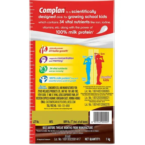 Complan Royale Chocolate Nutrition Drink 1kg (Refill Pack)