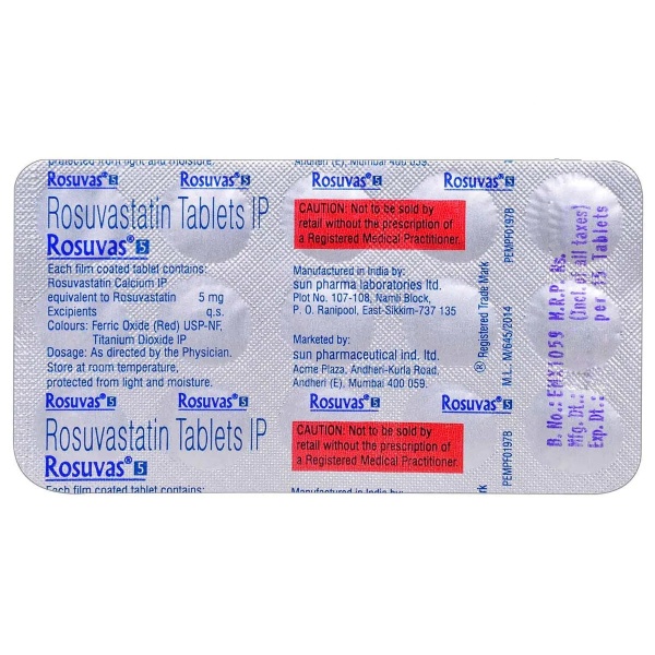 Rosuvas 5 Tablet 15's