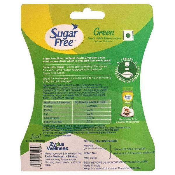 Sugar Free Green Stevia Sweetener Pellets 100's