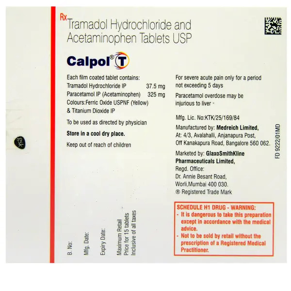 Calpol T Tablet 15's