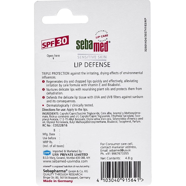 Sebamed SPF 30 Lip Defense Gel 4.8g