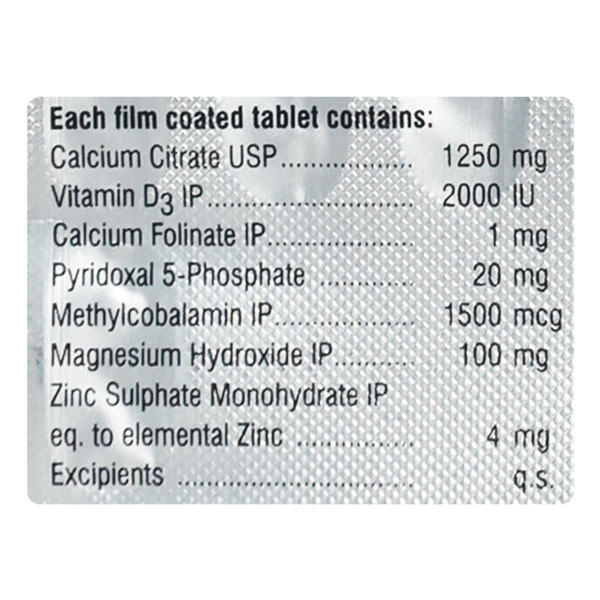 Supracal 2000 Tablet 15's contains Calcium citrate, Vitamin D3