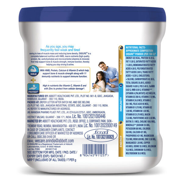 Ensure Vanilla Adult Nutrition Health Drink 400g (Jar)