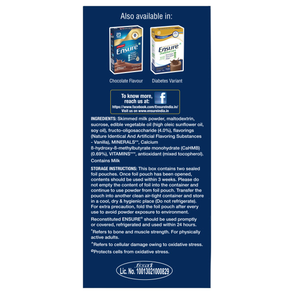 Ensure Vanilla Nutritional Powder 1kg (Refill Pack)