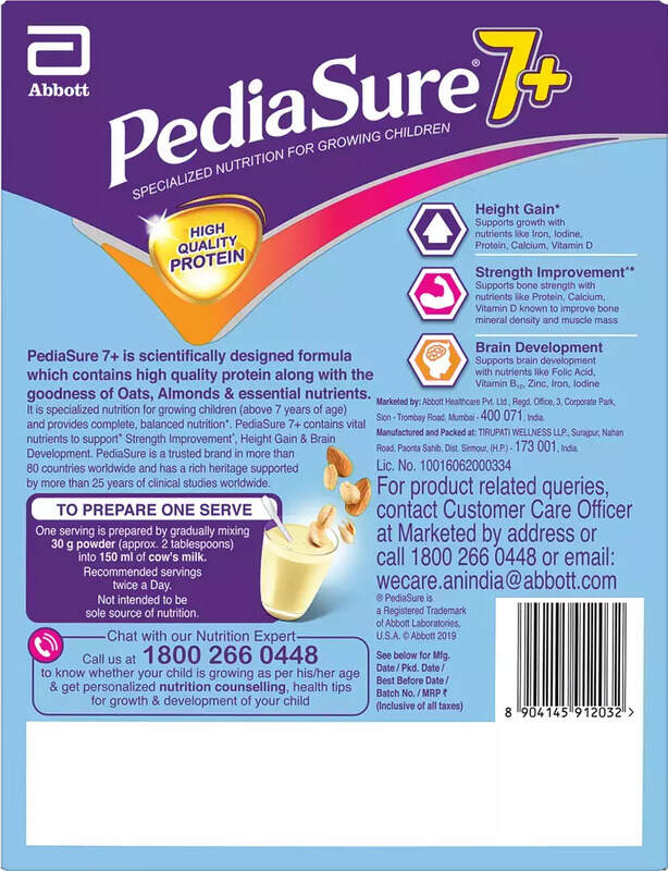PediaSure 7+ Vanilla with Oats & Almond Health Drink 200g (Refill Pack)