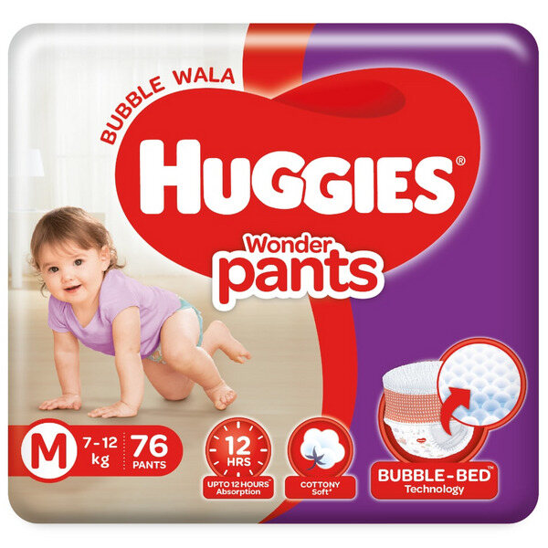 Huggies Wonder Pants Baby Diapers Medium 76's