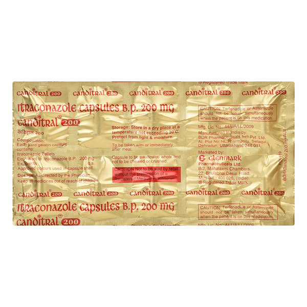 Canditral 200 Capsule 10's used for the treatment of fungal infections