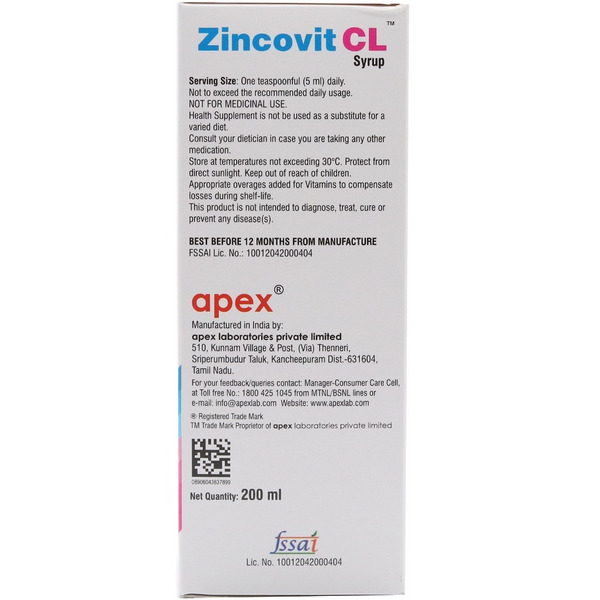 Zincovit CL Syrup 200ml
