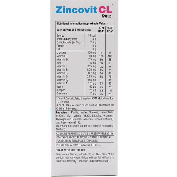 Zincovit CL Syrup 200ml