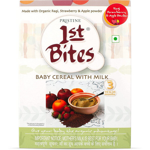 Pristine 1st Bites Stage-3 Ragi Strawberry & Apple Baby Cereal 300g (10 to 24 months)