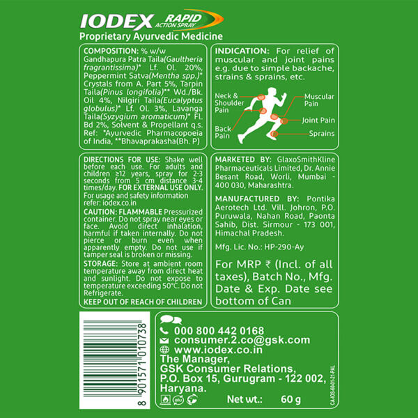 Iodex Rapid Action Spray 60g