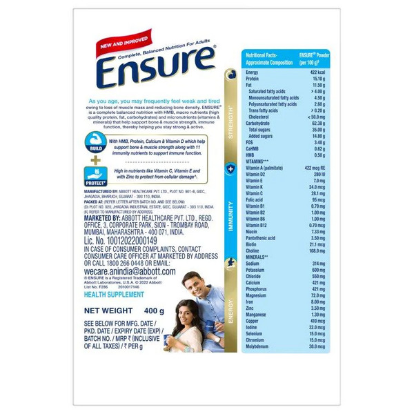 Ensure Chocolate Nutritional Powder 400g (Refill Pack)