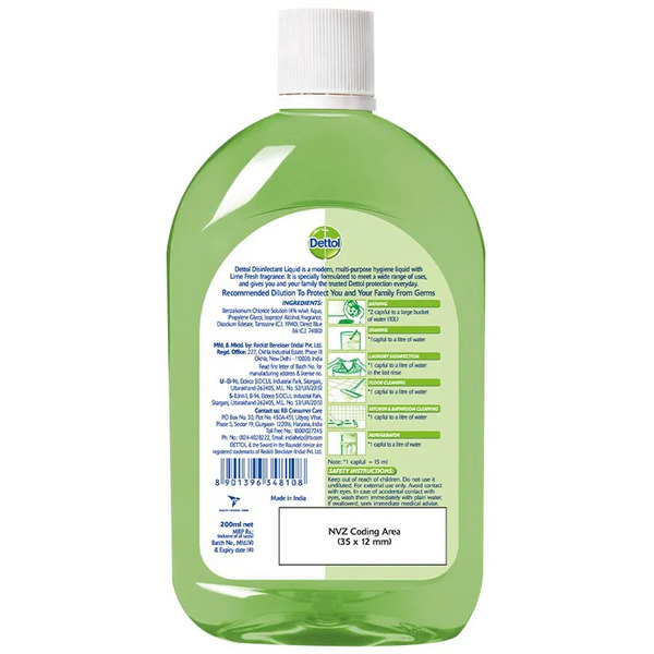 Dettol Disinfectant Lime Fresh Liquid 200ml