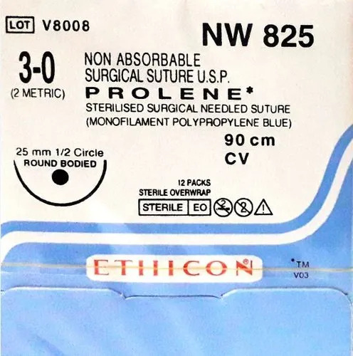 Ethicon Prolene NW 825 3-0 RB Surgical Suture 60cm, 25mm