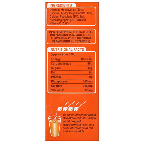 Dabur GlucoPlus-C Orange Flavoured Energy Boost Drink 125g
