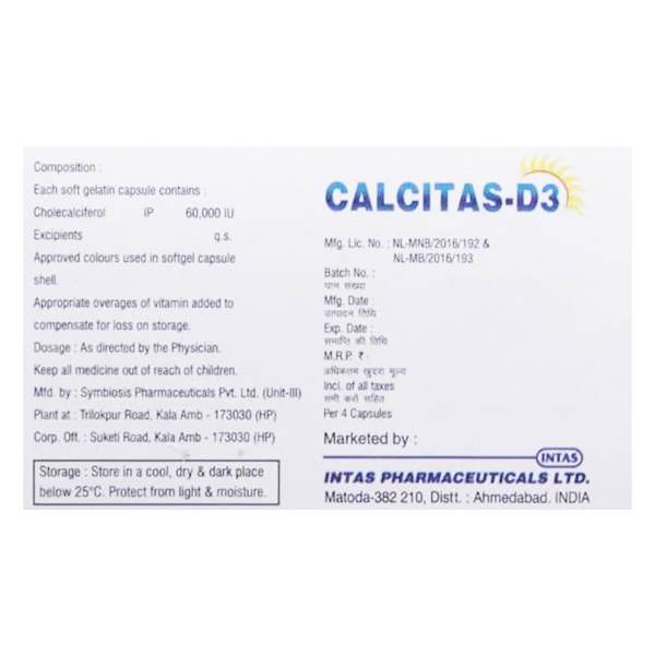 Calcitas-D3 Capsule 4's