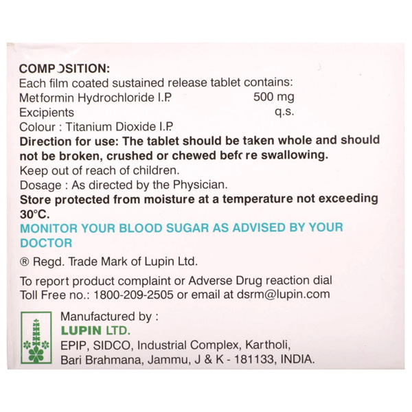 Gluconorm SR 500mg Tablet 15's