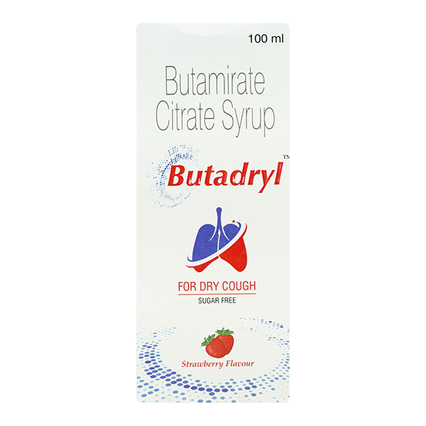 Butadryl 7.5mg Syrup Strawberry Sugar Free 100ml