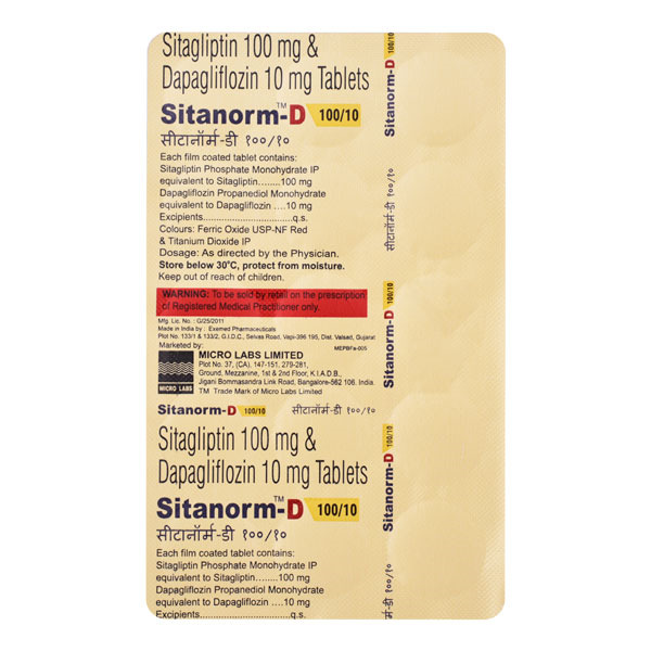 Sitanorm-D 100/10 Tablet 15's