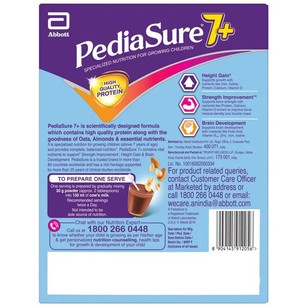 PediaSure-7+ Chocolate with Oats & Almond Health Drink 200g (Refill Pack)